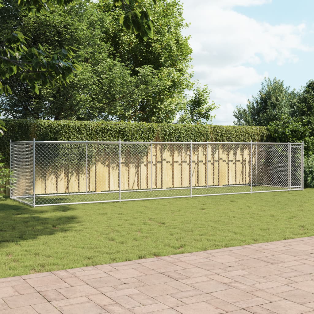 Dog Cage with Door Grey 8x2x1,5 m Galvanised Steel