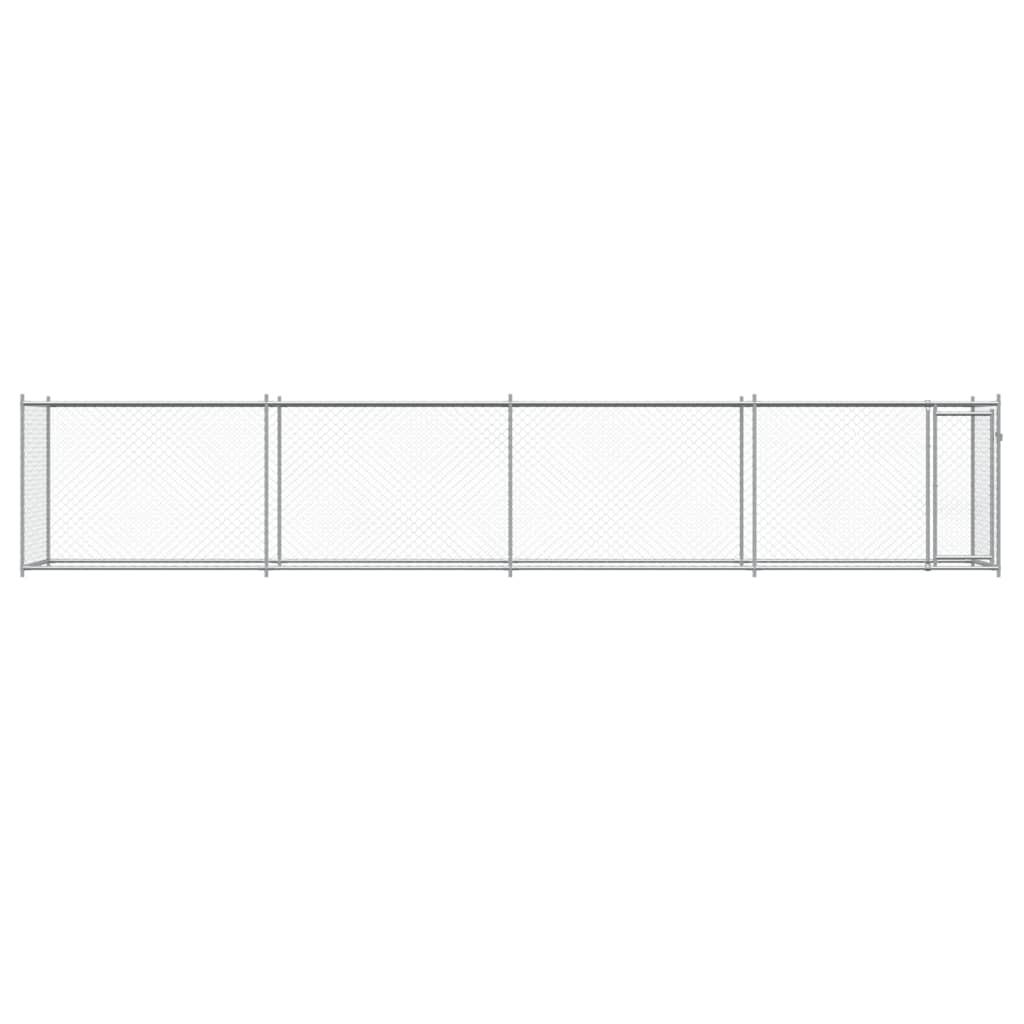 Dog Cage with Door Grey 8x2x1,5 m Galvanised Steel