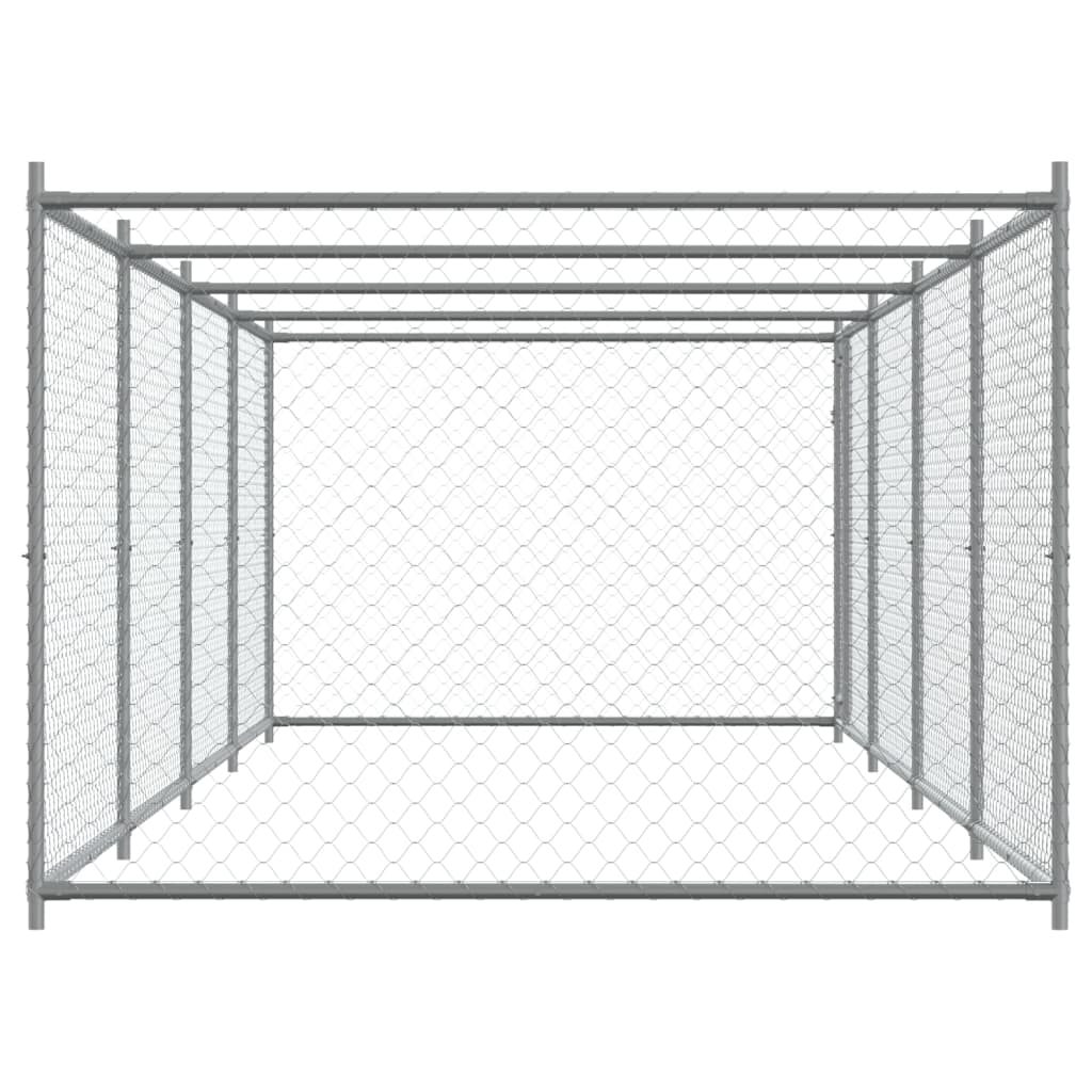 Dog Cage with Door Grey 8x2x1,5 m Galvanised Steel