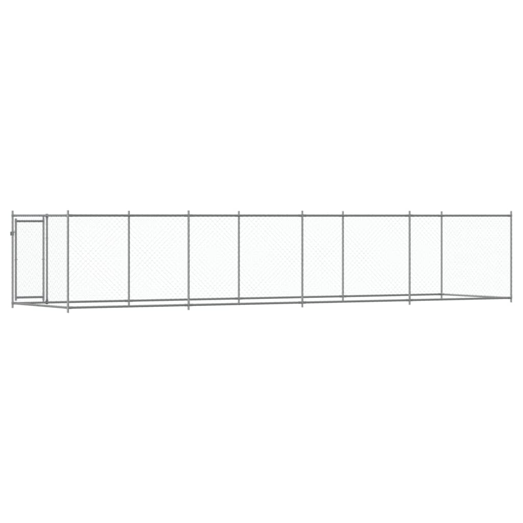 Dog Cage with Door Grey 8x2x1.5 m Galvanised Steel