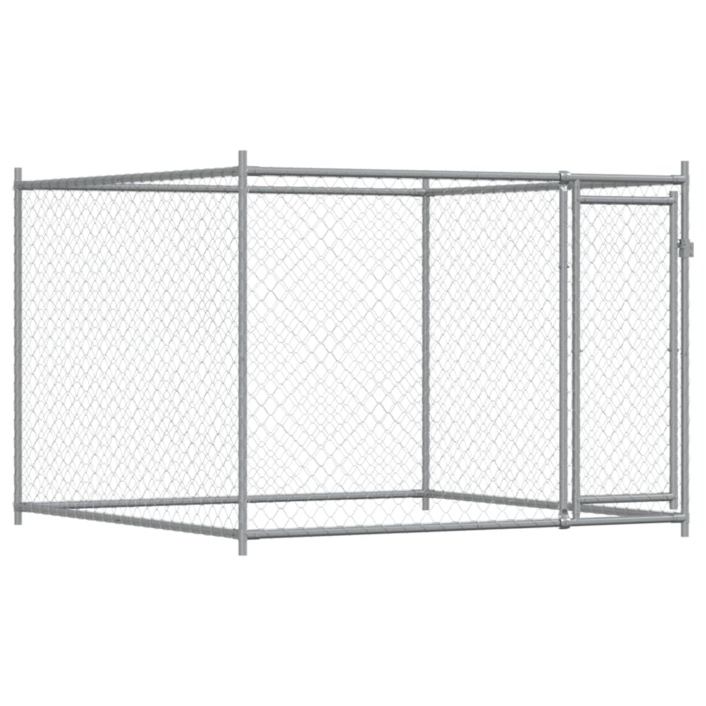 Dog Cage with Door Grey 8x2x1,5 m Galvanised Steel