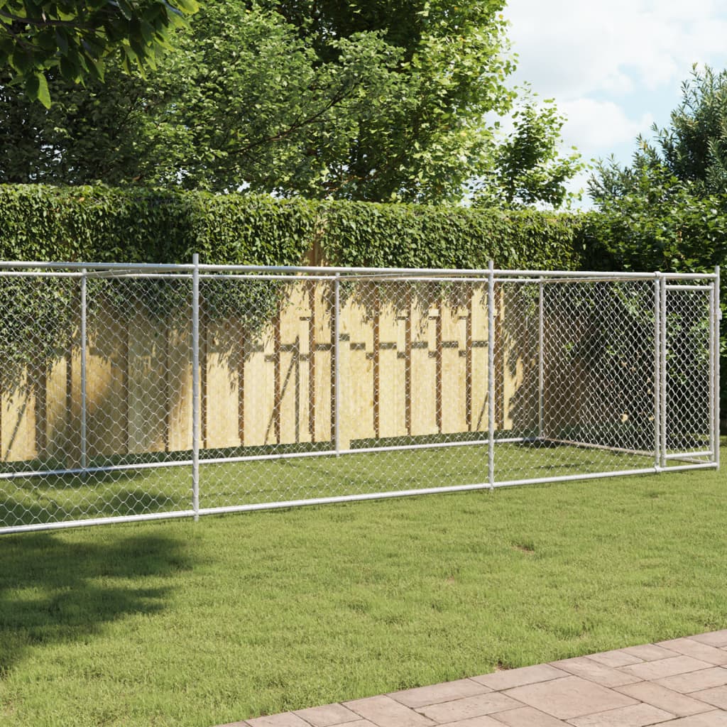 Dog Cage with Door Grey 8x2x1,5 m Galvanised Steel