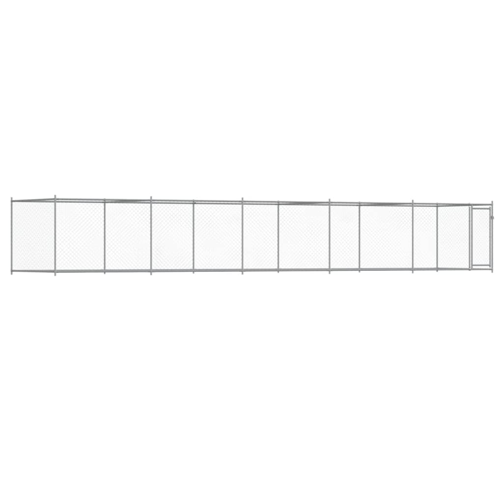 Dog Cage with Door Grey 10x2x1,5 m Galvanised Steel