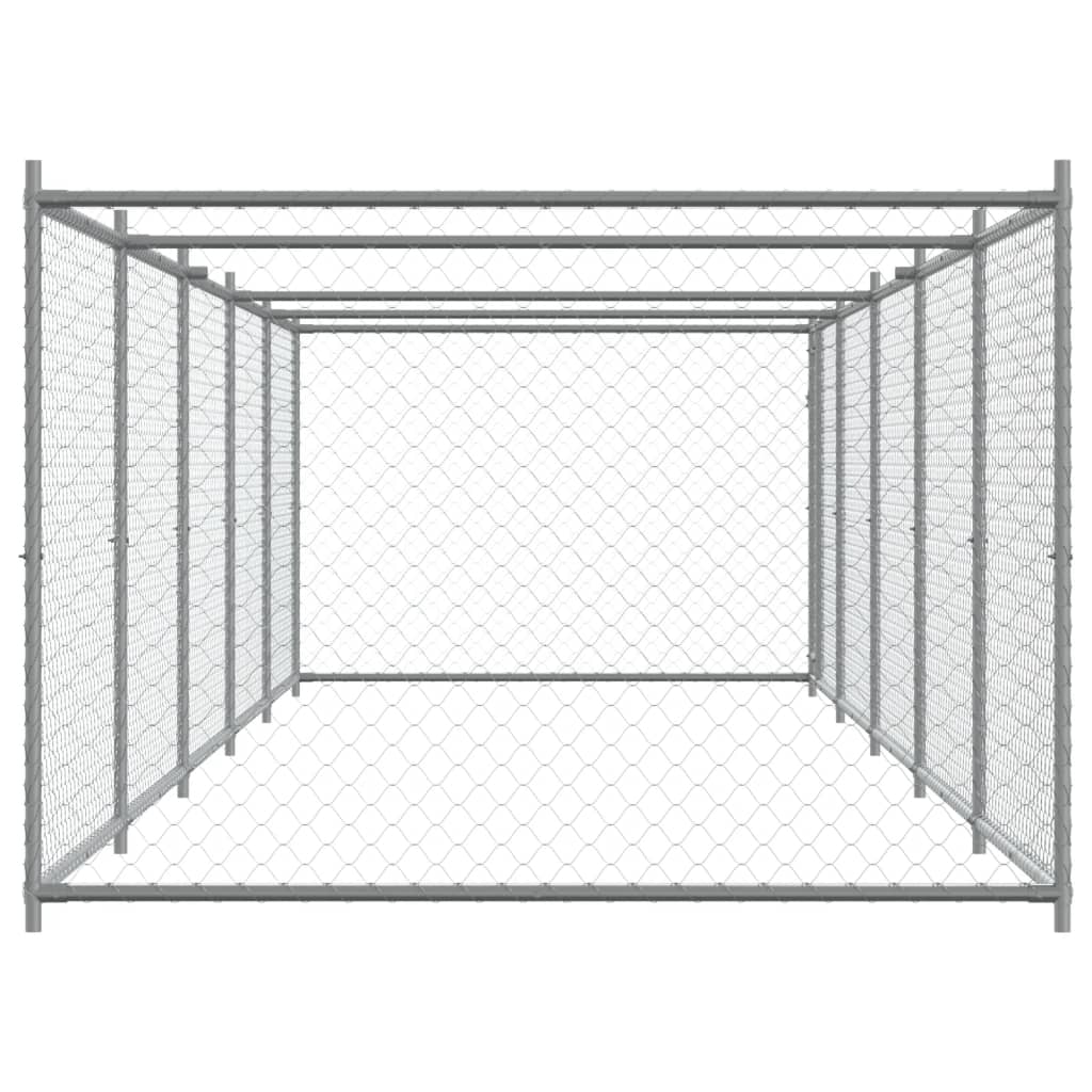 Dog Cage with Door Grey 10x2x1,5 m Galvanised Steel