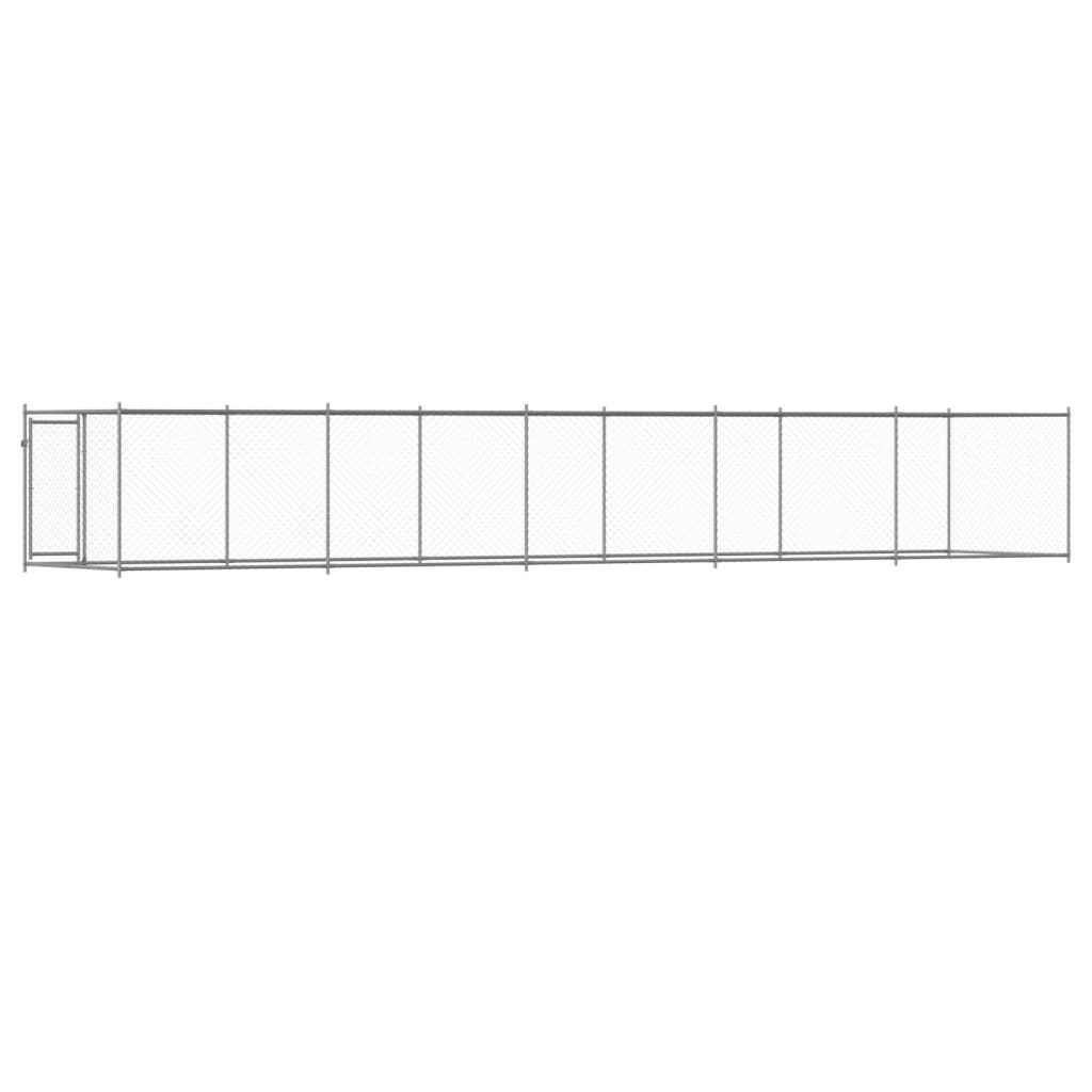 Dog Cage with Door Grey 10x2x1,5 m Galvanised Steel