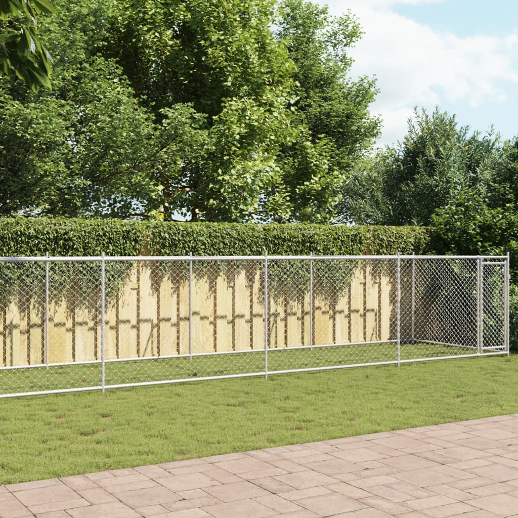 Dog Cage with Door Grey 10x2x1,5 m Galvanised Steel