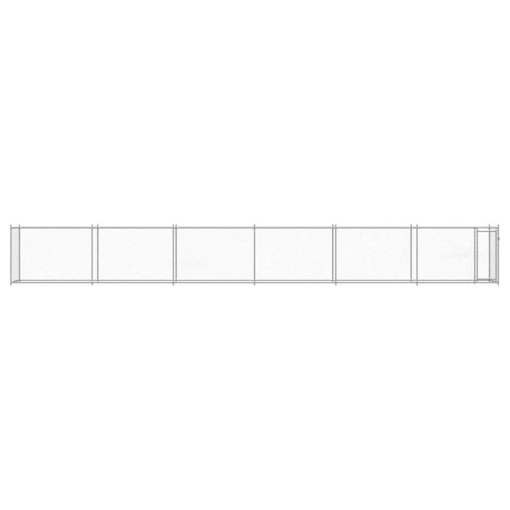 Dog Cage with Door Grey 12x2x1,5 m Galvanised Steel