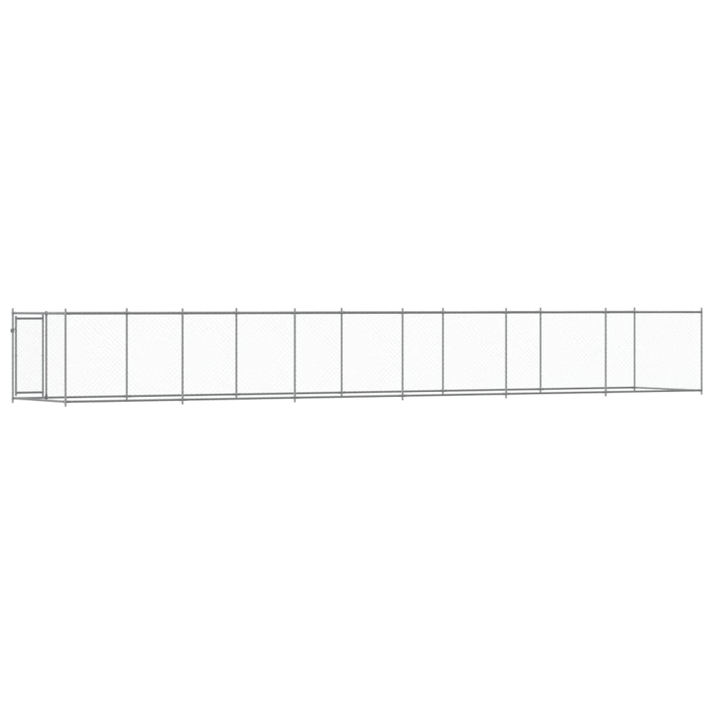 Dog Cage with Door Grey 12x2x1,5 m Galvanised Steel