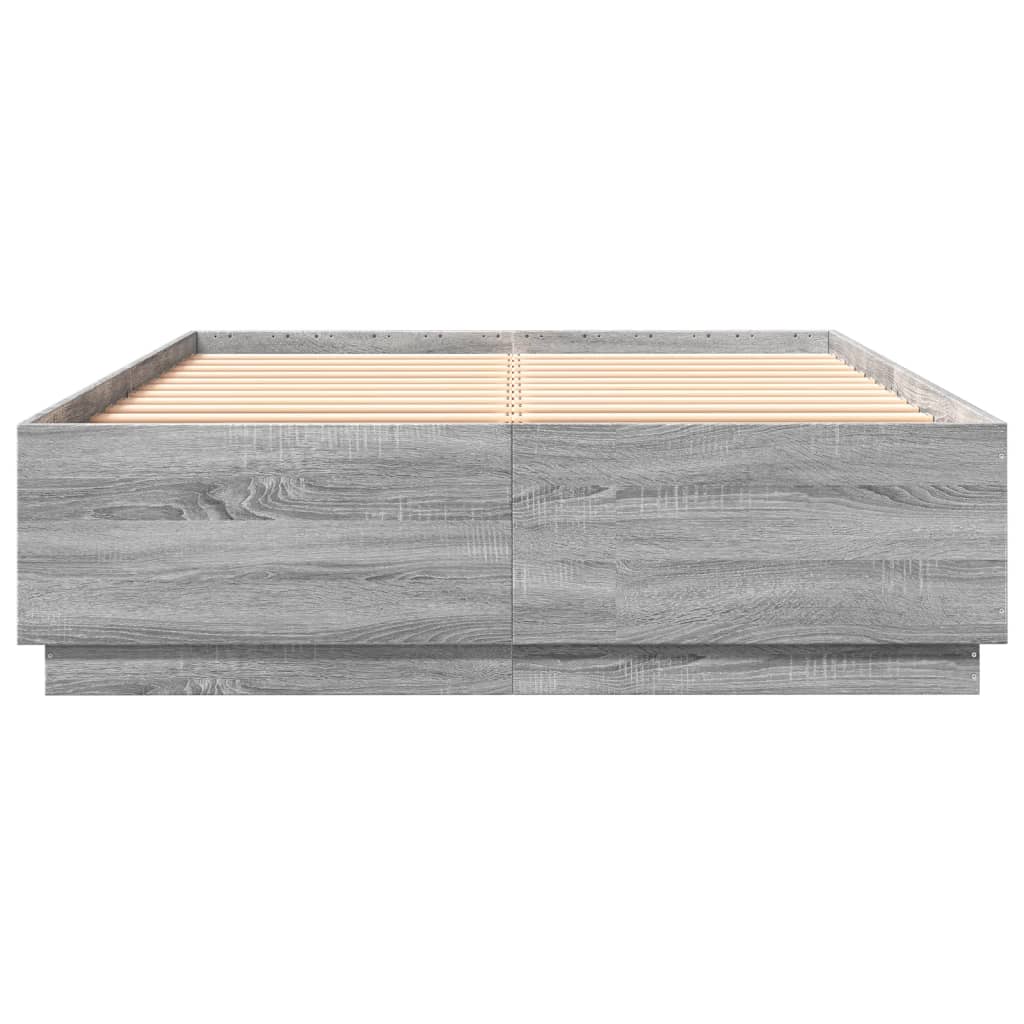 Bed Frame without Mattress Grey Sonoma 160x200 cm