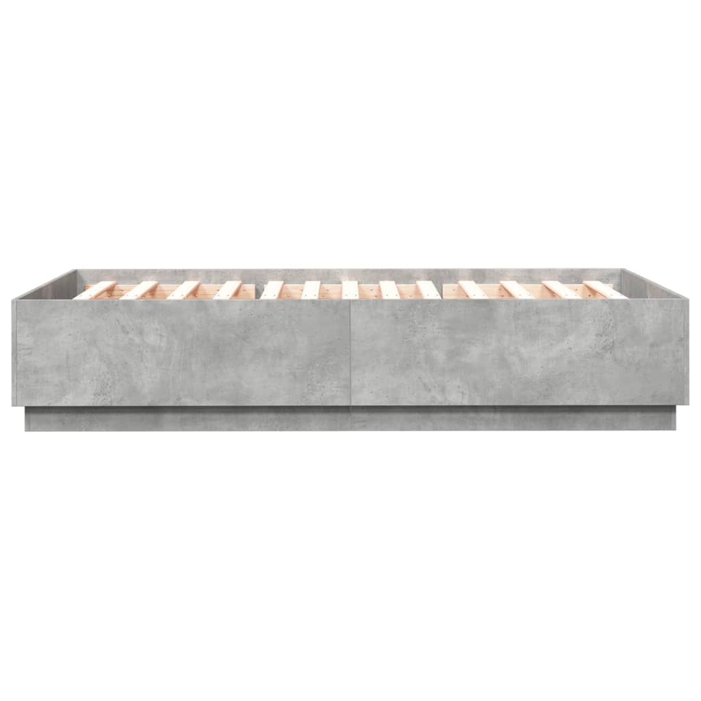 Bed Frame without Mattress Concrete Grey 150x200 cm King Size