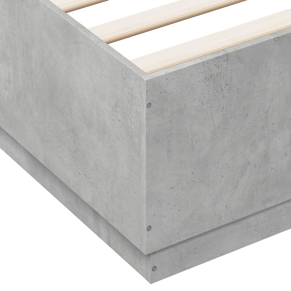 Bed Frame without Mattress Concrete Grey 150x200 cm King Size