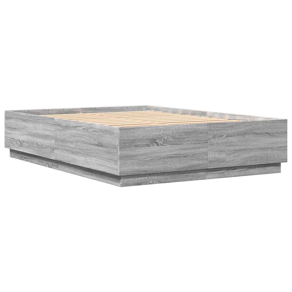 Bed Frame without Mattress Grey Sonoma 150x200 cm King Size