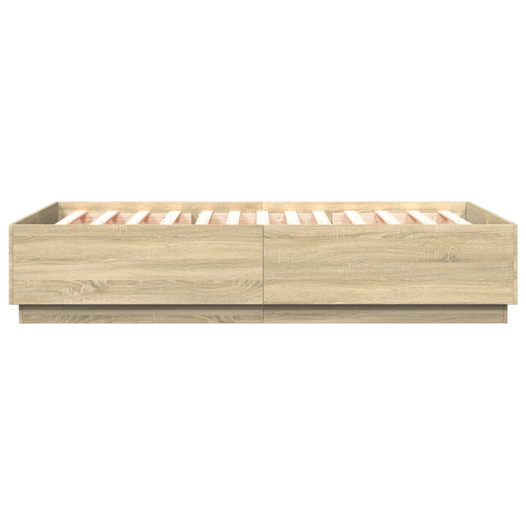 Bed Frame without Mattress Sonoma Oak 140x200 cm