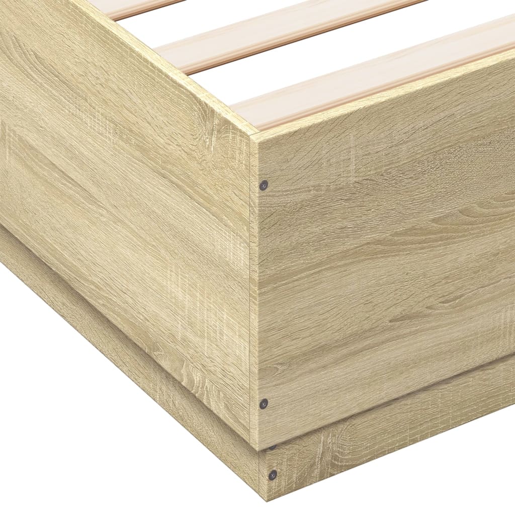 Bed Frame without Mattress Sonoma Oak 140x200 cm