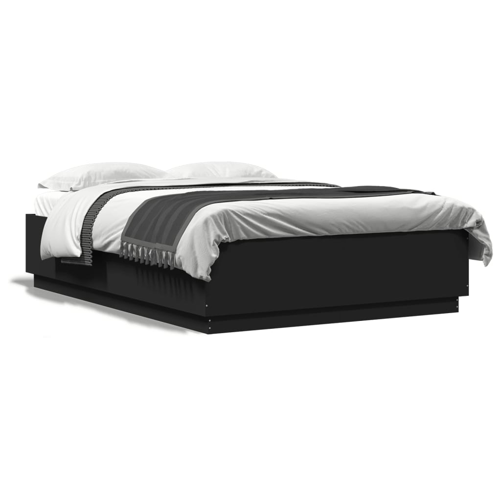 Bed Frame without Mattress Black 120x200 cm