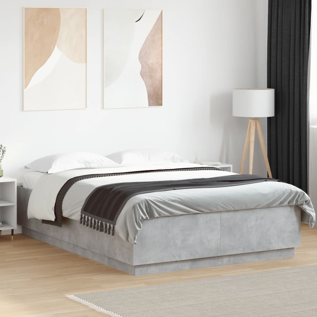 Bed Frame without Mattress Concrete Grey 120x200 cm