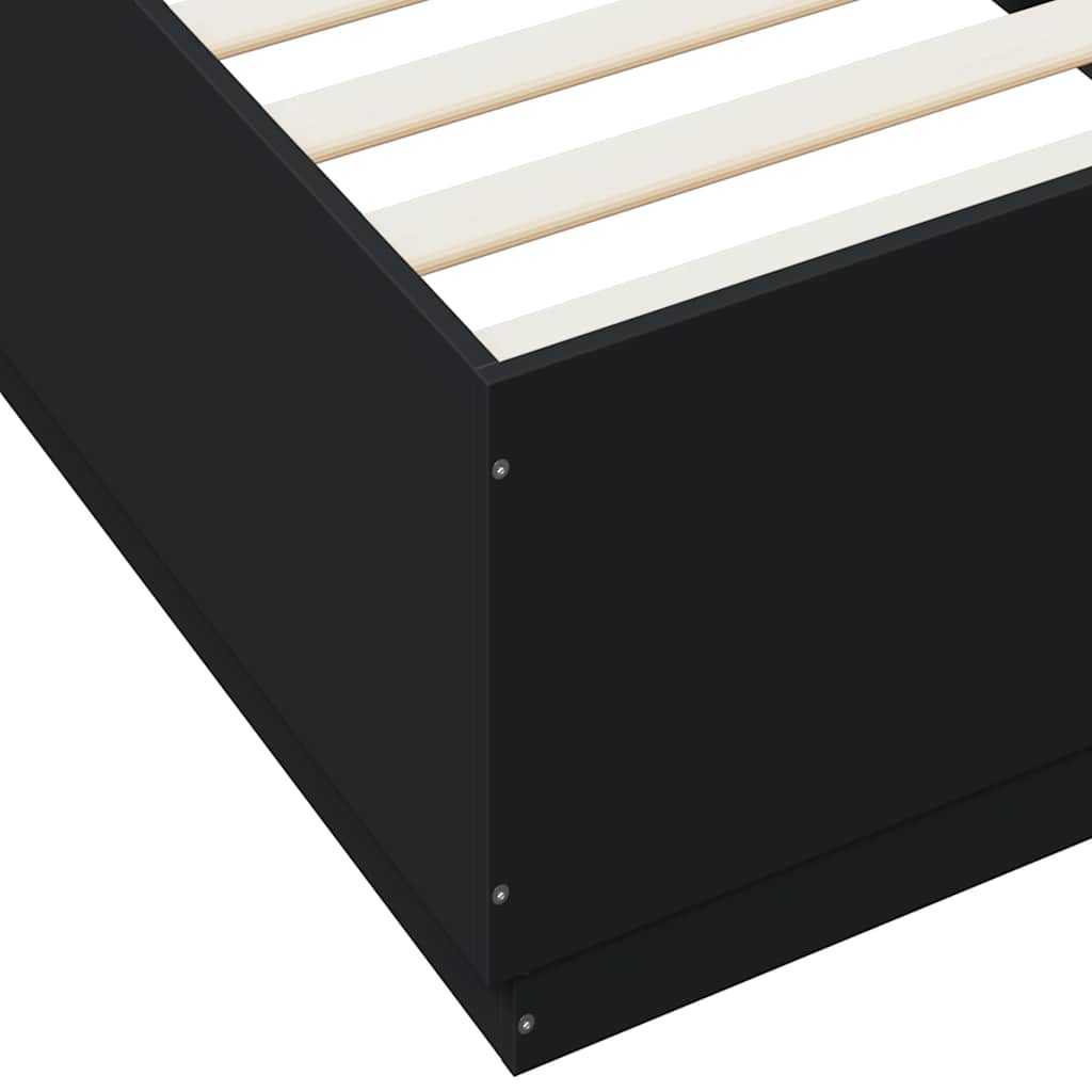 Bed Frame without Mattress Black 100x200 cm