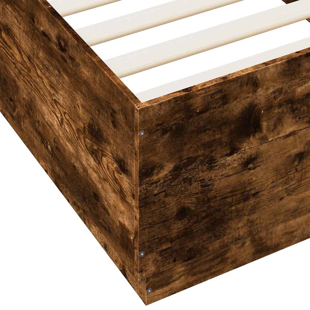 Bed Frame without Mattress Smoked Oak 100x200 cm