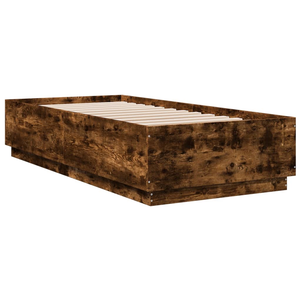 Bed Frame without Mattress Smoked Oak 90x200 cm