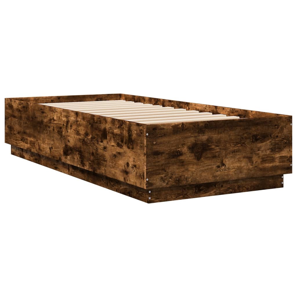 Bed Frame without Mattress Smoked Oak 90x200 cm