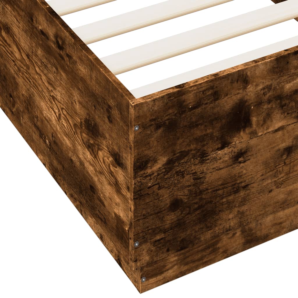 Bed Frame without Mattress Smoked Oak 90x200 cm