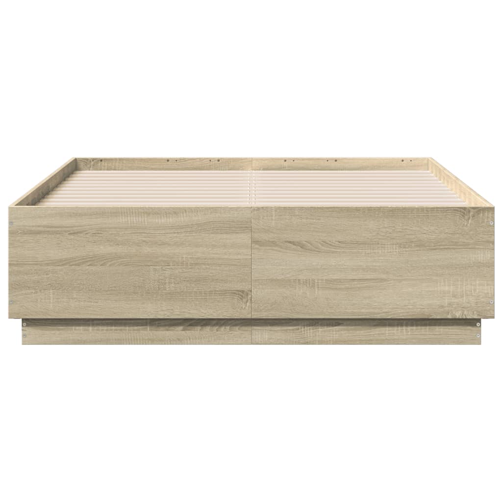 Bed Frame without Mattress Sonoma Oak 135x190 cm Double
