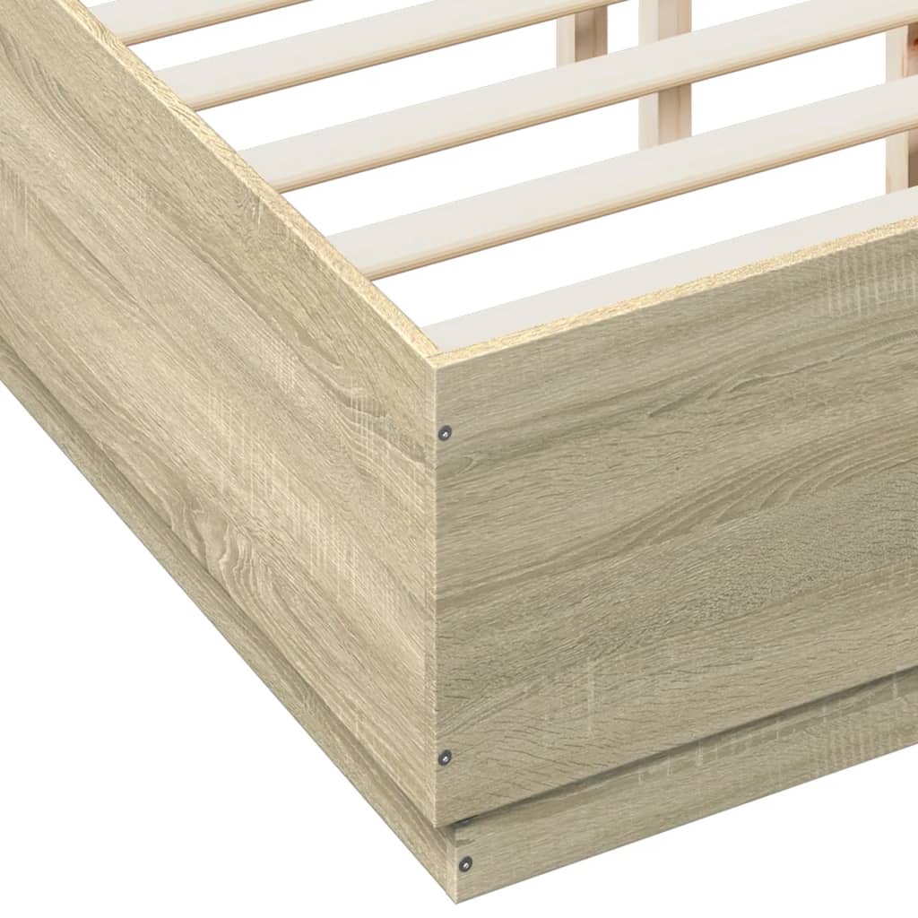 Bed Frame without Mattress Sonoma Oak 135x190 cm Double