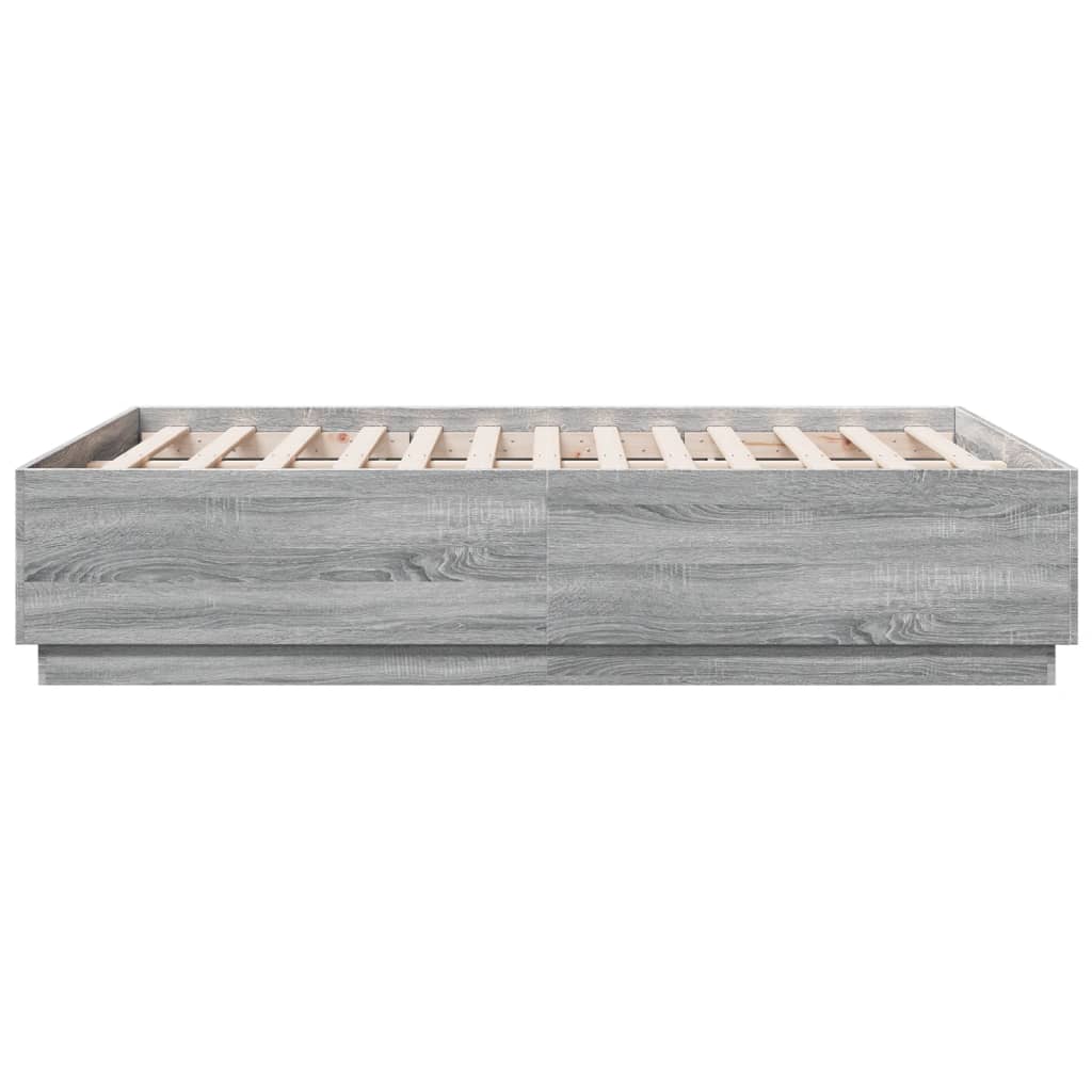 Bed Frame without Mattress Grey Sonoma 135x190 cm Double