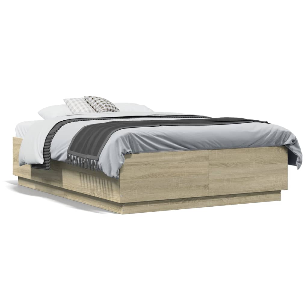 Bed Frame without Mattress Sonoma Oak 120x190 cm Small Double
