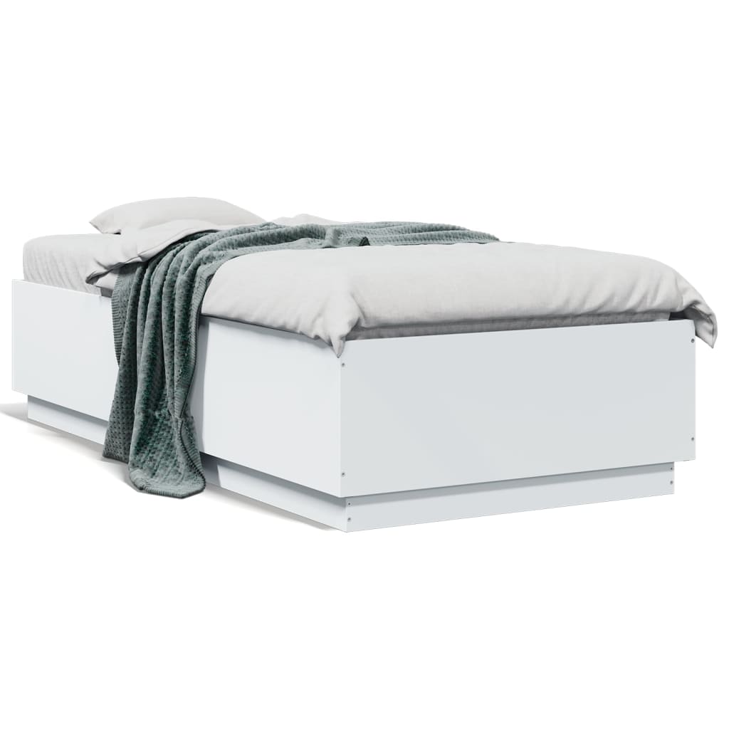 Bed Frame without Mattress White 90x190 cm Single