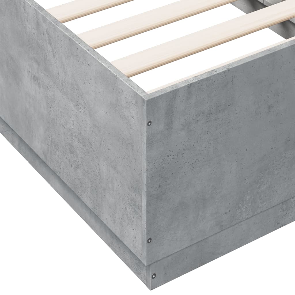 Bed Frame without Mattress Concrete Grey 90x190 cm Single