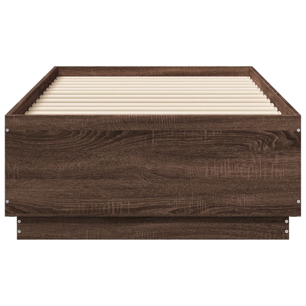 Bed Frame without Mattress Brown Oak 90x190 cm Single