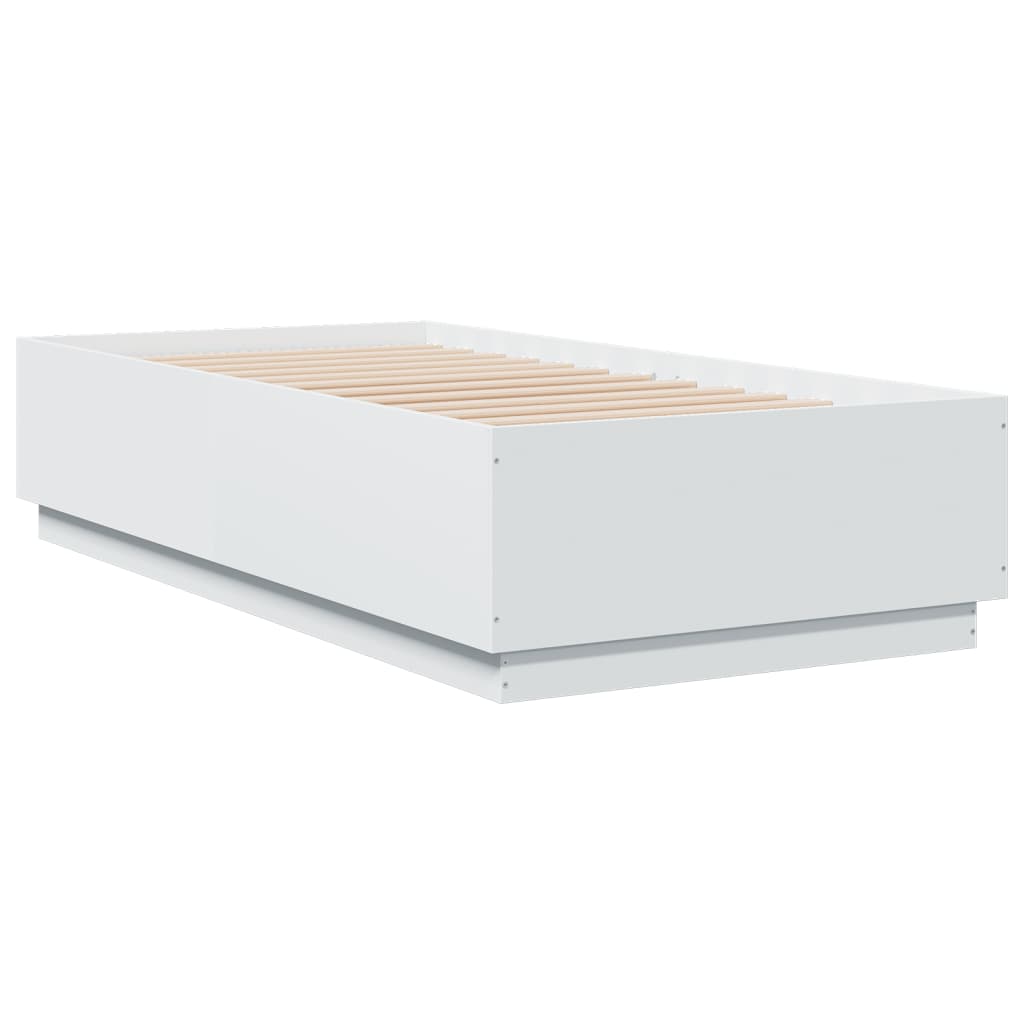 Bed Frame without Mattress White 75x190 cm Small Single