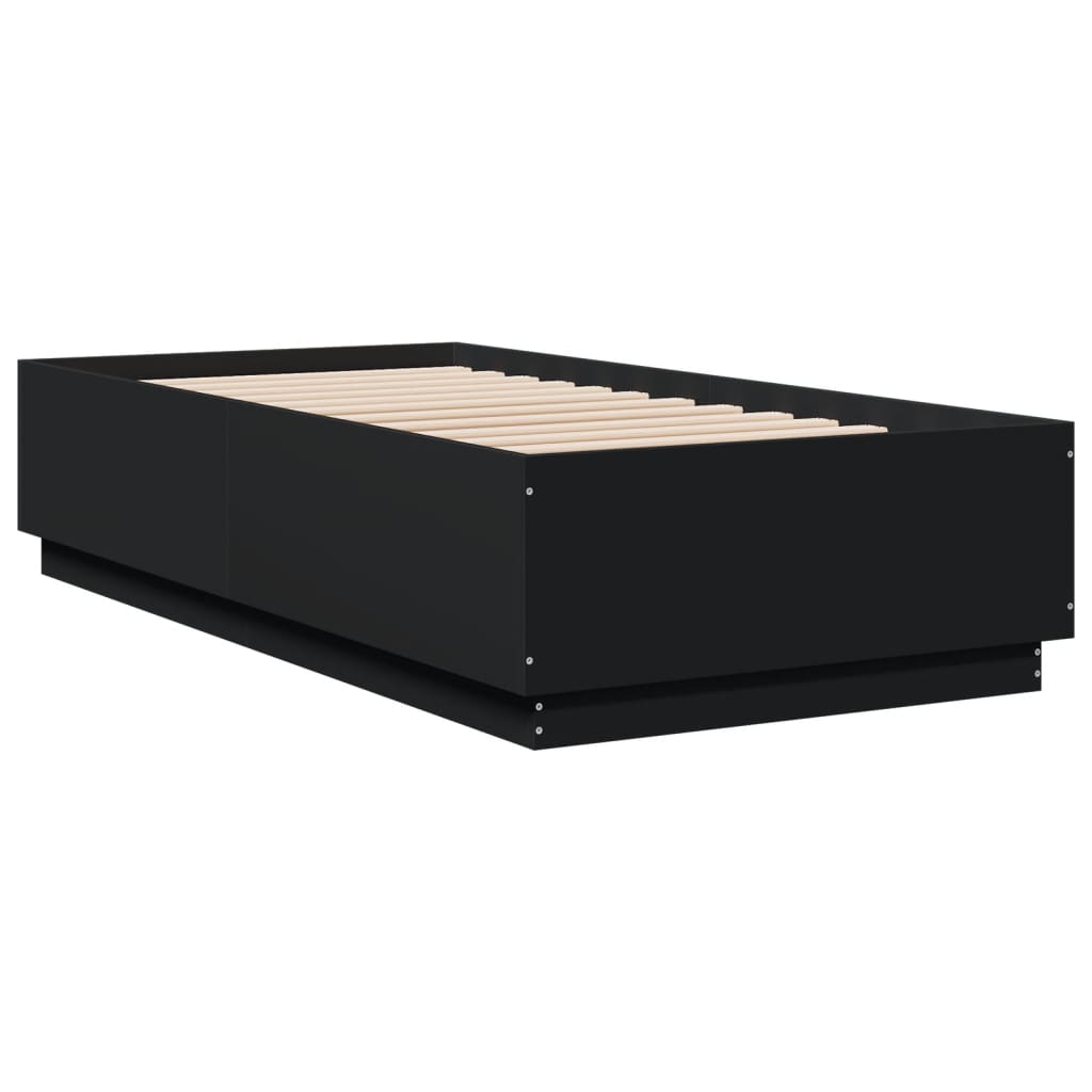 Bed Frame without Mattress Black 75x190 cm Small Single