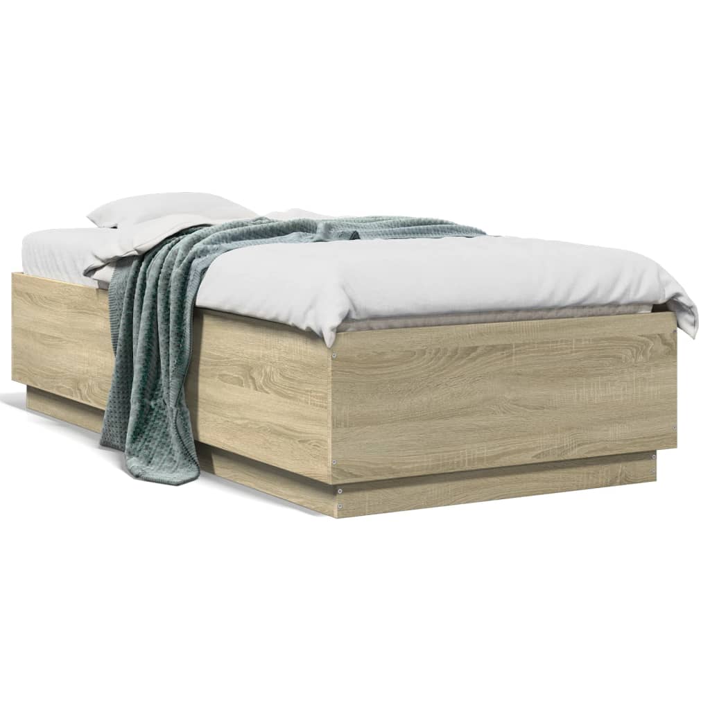 Bed Frame without Mattress Sonoma Oak 75x190 cm Small Single