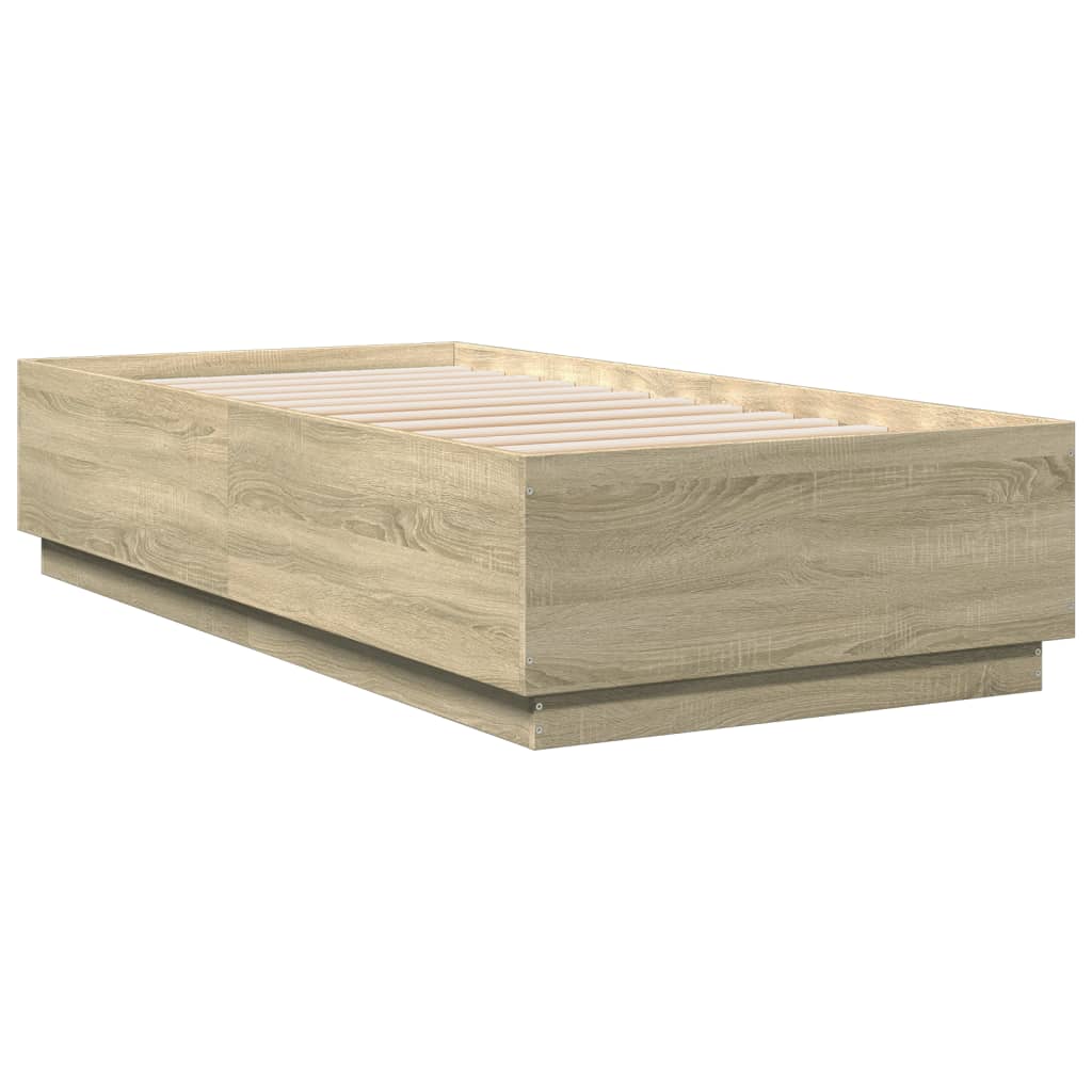 Bed Frame without Mattress Sonoma Oak 75x190 cm Small Single