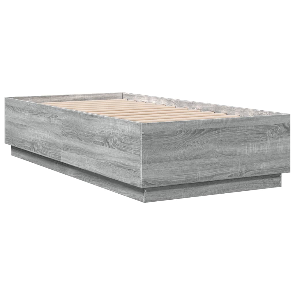 Bed Frame without Mattress Grey Sonoma 75x190 cm Small Single
