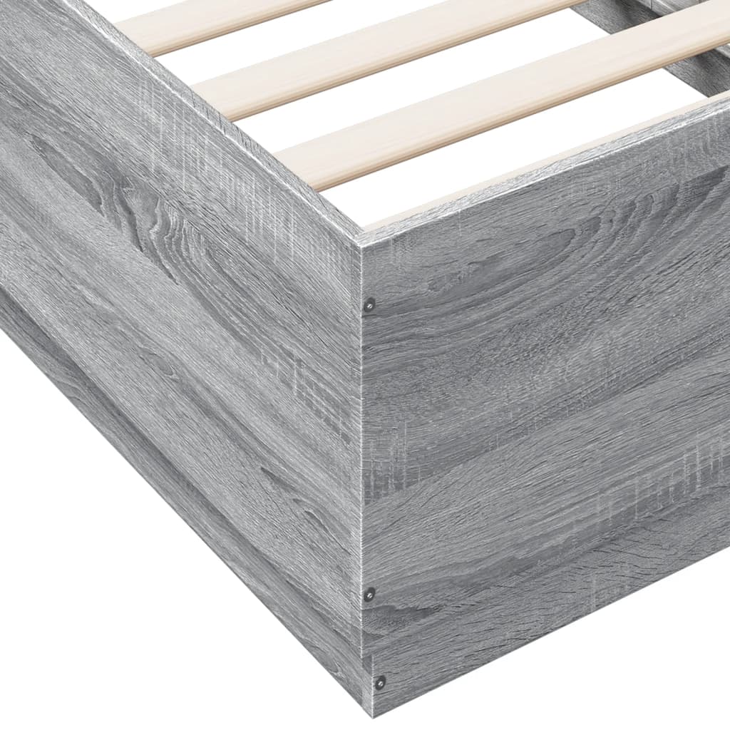 Bed Frame without Mattress Grey Sonoma 75x190 cm Small Single