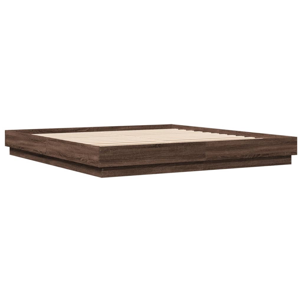 vidaXL Bed Frame without Mattress Brown Oak 200x200 cm