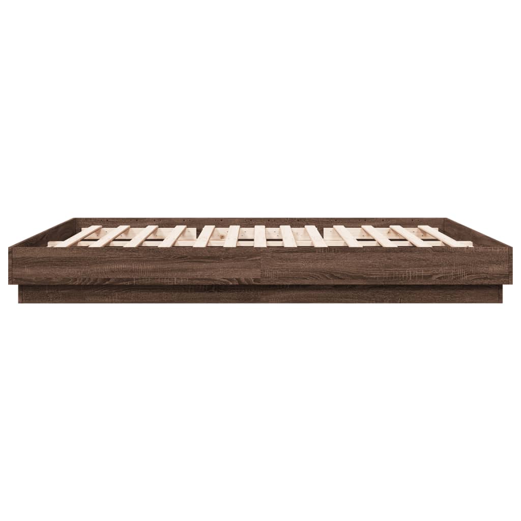 vidaXL Bed Frame without Mattress Brown Oak 200x200 cm