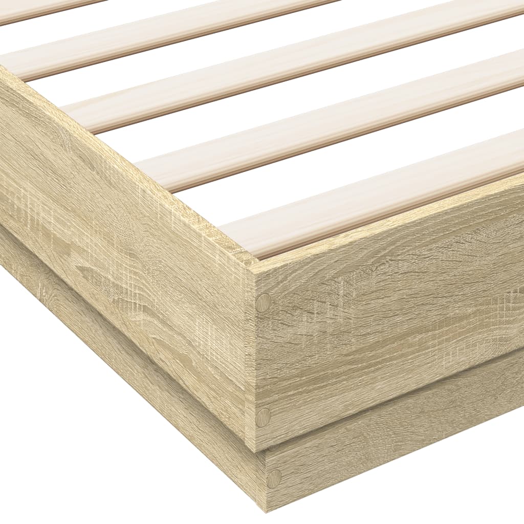 Bed Frame without Mattress Sonoma Oak 180x200 cm Super King