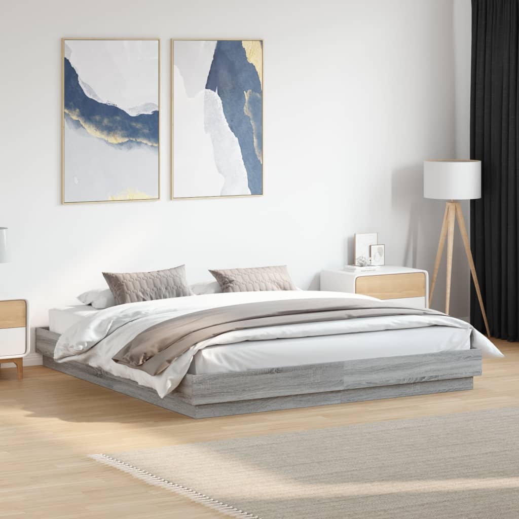 Bed Frame | Grey Sonoma | Engineered Wood, Plywood | Super King | Durable