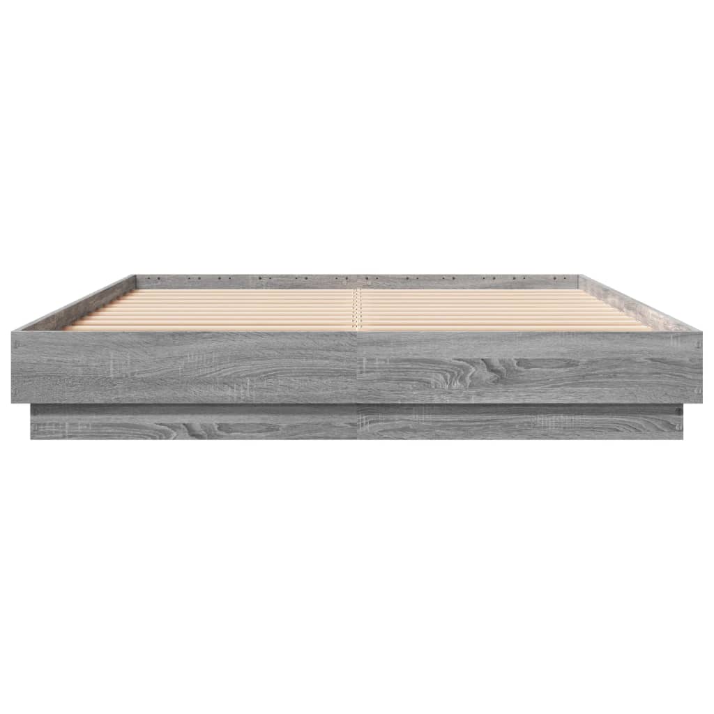 Bed Frame without Mattress Grey Sonoma 160x200 cm