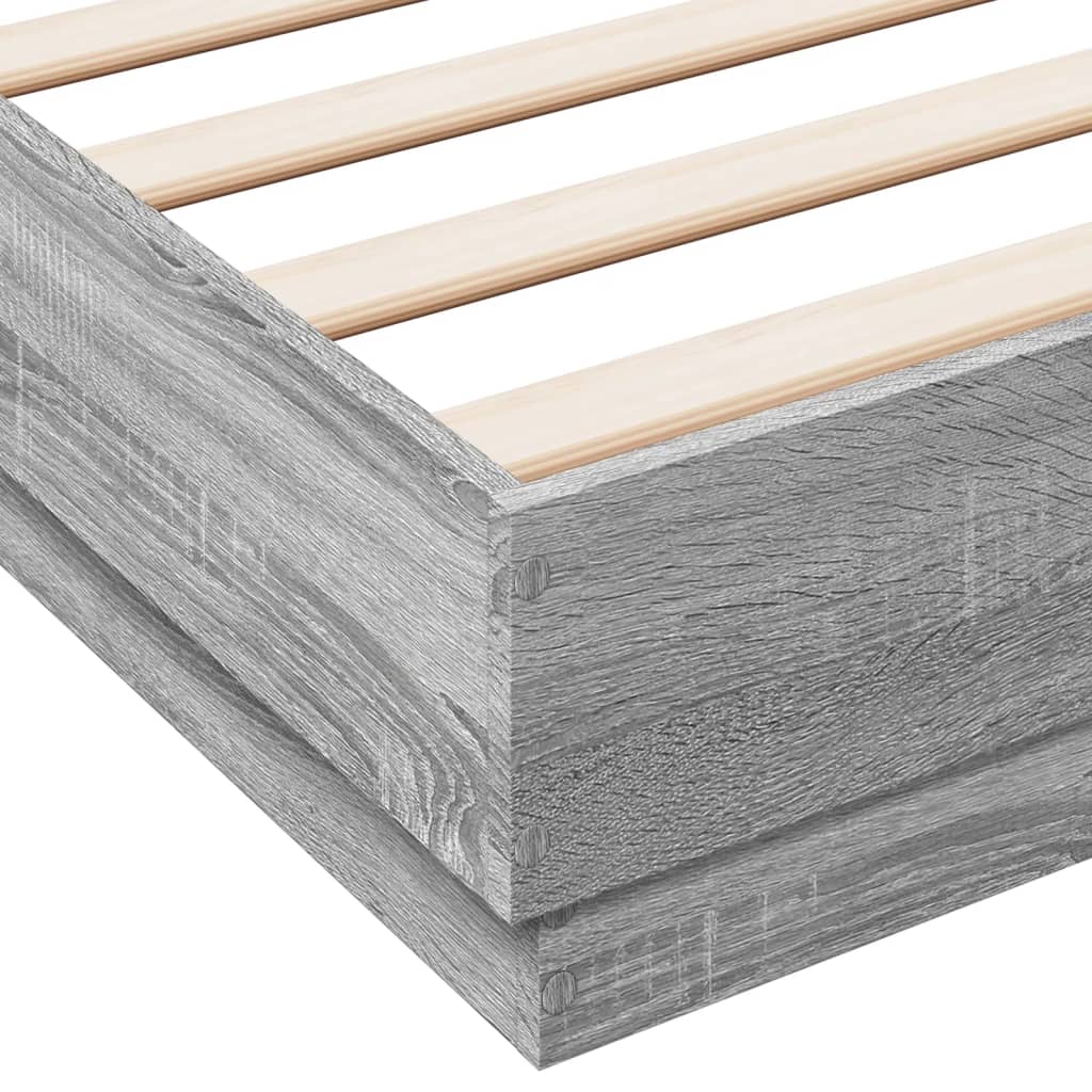 Bed Frame without Mattress Grey Sonoma 160x200 cm