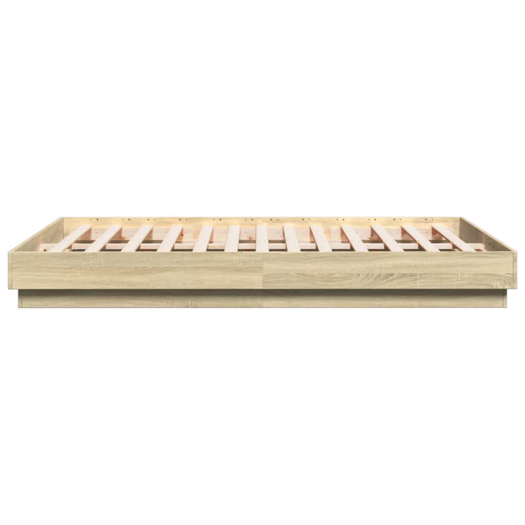 Bed Frame without Mattress Sonoma Oak 140x200 cm