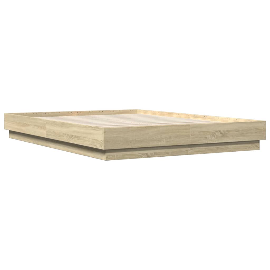 Bed Frame without Mattress Sonoma Oak 140x200 cm