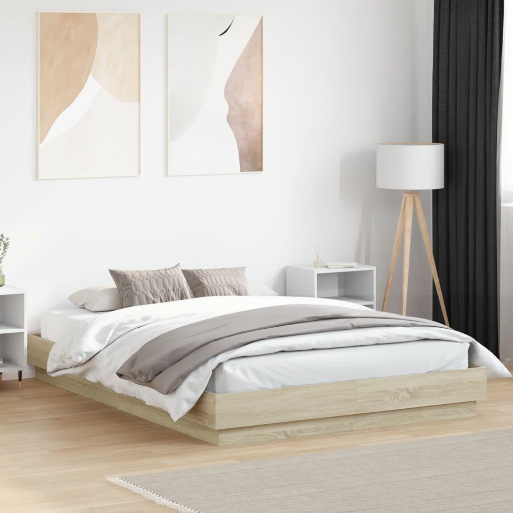 Bed Frame without Mattress Sonoma Oak 120x200 cm
