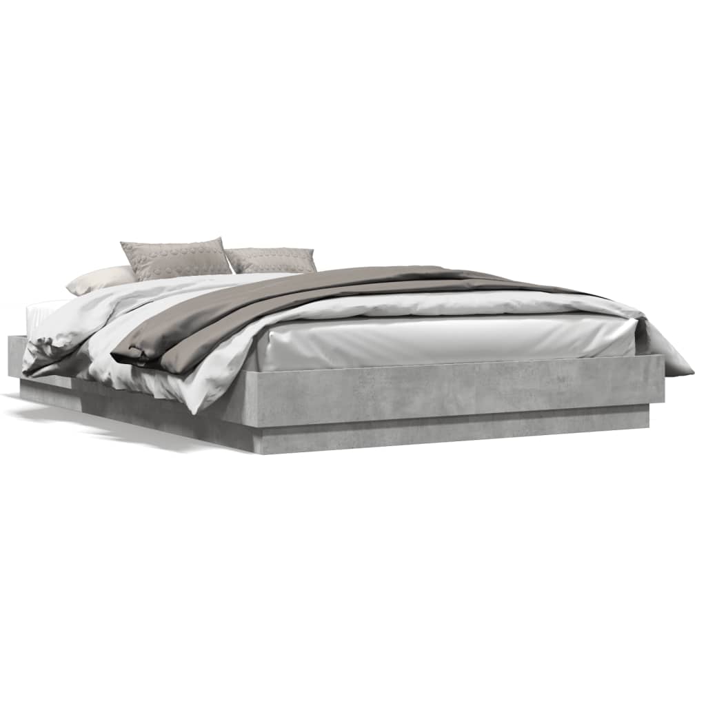 Bed Frame without Mattress Concrete Grey 120x200 cm