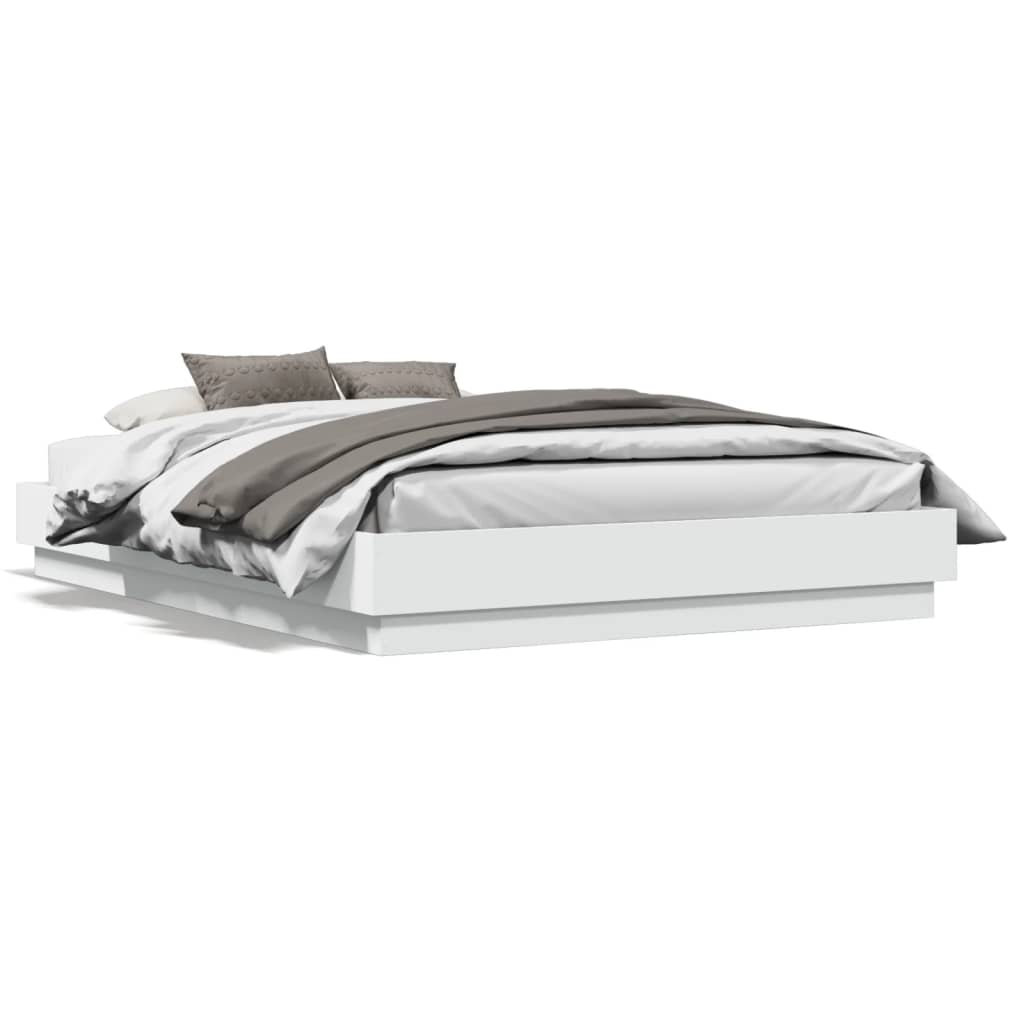 Bed Frame | White | Engineered Wood, Plywood | Double | Sturdy