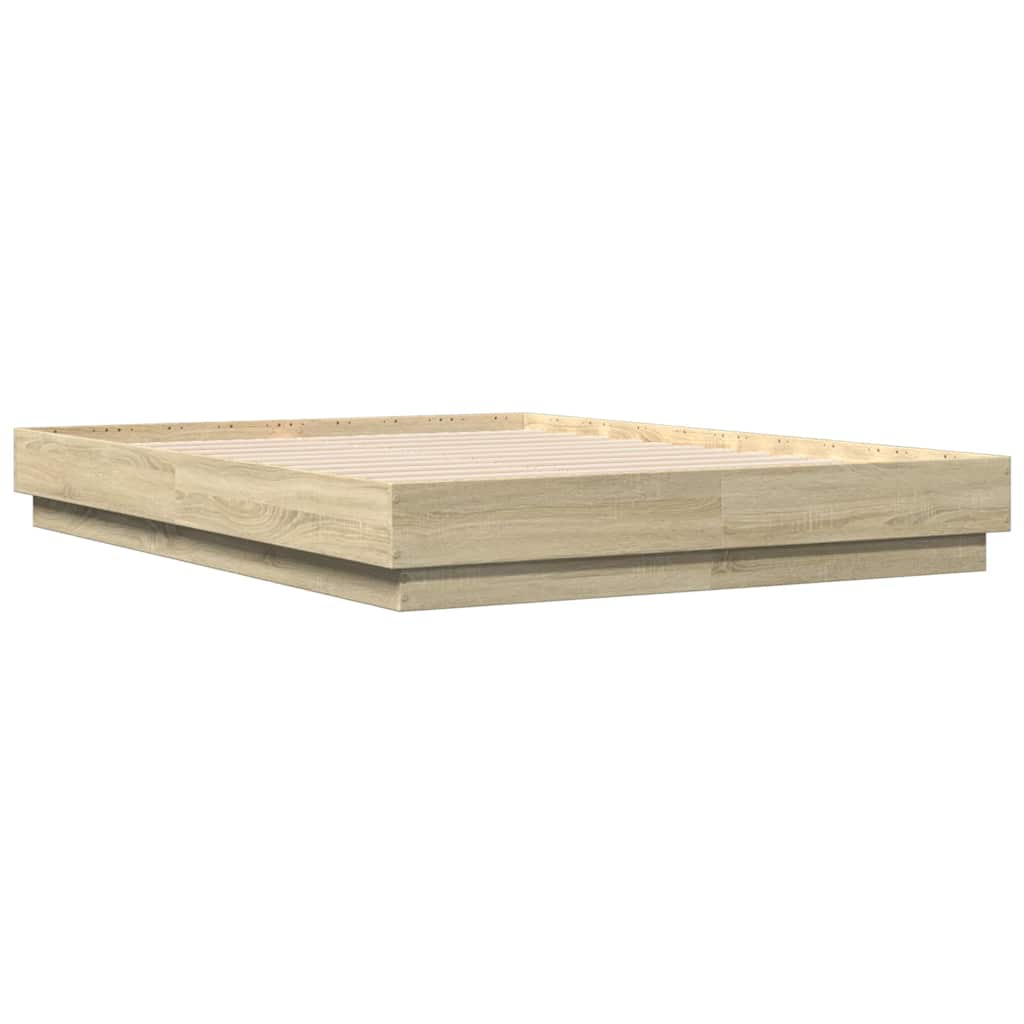 Bed Frame without Mattress Sonoma Oak 135x190 cm Double